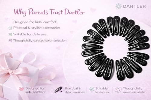 Image of Small Kids Tic Tac Hair Clips- Hair Accessories Girls & Toddlers | Non-Slip, Lightweight & Durable Metal Hairpins | Stylish Baby Hair Clips (Glossy Black Pack of 20)
