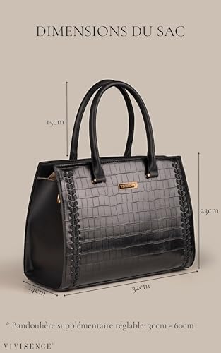 Sac à main femme ensemble 3 pièces avec fermeture à glissière chic - 4