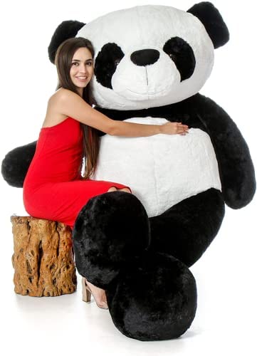 Image of 7-Foot Panda Plush with Free 30cm Heart - Giant Stuffed Animal Gift for Birthday, Wife, Girlfriend, or Husband (7 Feet, Panda)