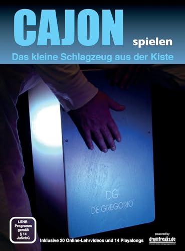 Cajon - Das kleine Schlagzeug aus der Kiste, mit 20 Online-Lehrvideos und 14 Playalongs, Autor Michael Schwager, 28 Seiten DIN A 4