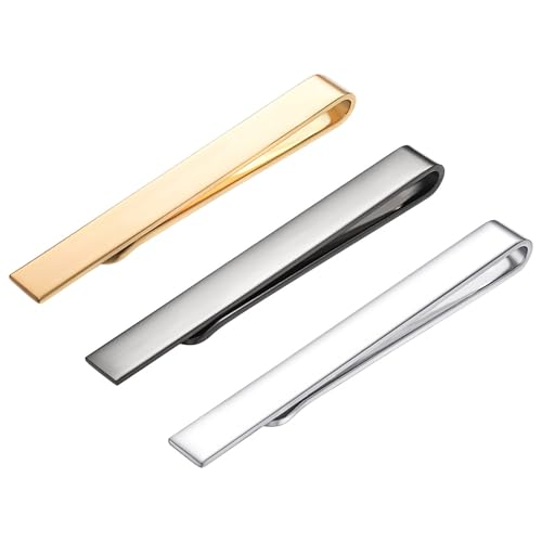 Clips de corbata delgados de metal para lucir impecable en bodas y cenas de gala