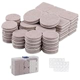 Almohadillas para Muebles, 100Pcs Protectores para Patas en 3 Tamaños, Almohadillas de Fieltro Adhesivas se Pueden Cortar...