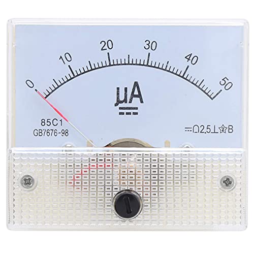 Amperímetro Analógico Medidor de Amperímetro de Panel Rectangular Montado Micro Amperimetro Analogico 85C1 DC0-50UA