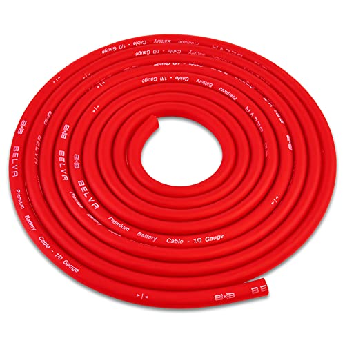 Image of Belva True 1 /0 Gauge AWG Premium CCA Dual Amplifier Wiring Kit Without RCA Cable - BPK0D RED