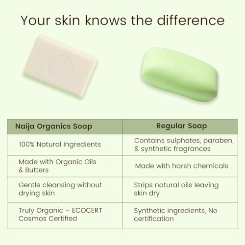 Image of Naija Organics Aloe Vera & Mint Natural Bath Soap | Deep Moisturizing, Hydrating, Chemical-Free, Soothing Body Soap Bar | Handmade Soap | for Men & Women, All Skin Types - 100g