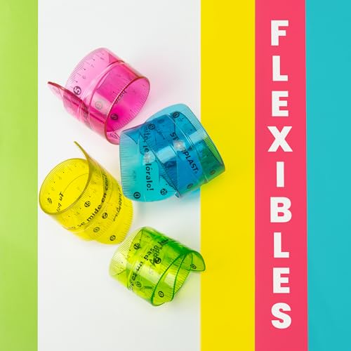 Flexibles Lineal, 20 cm, Starplast, 4 Farben, robuste Nummern, gelb