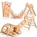 Goodevas 5-in-1 Montessori Klettergerüst Set: Indoor Kletterdreieck, Kletterbogen mit Kissen, und Rutsche für Kinder, Indoor Spielplatz 1-3 Jahre