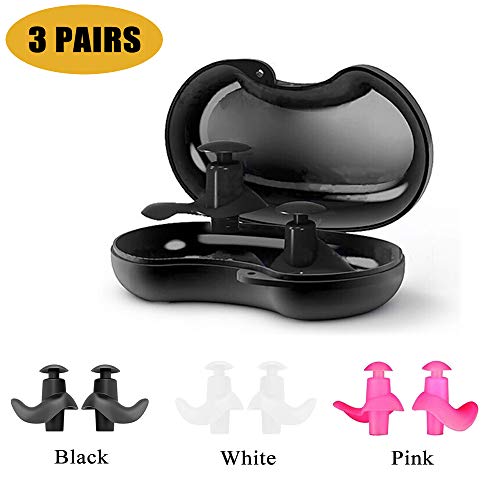 Go-sport Swimming Ear Plugs 3 Pairs Waterproof Reusable Silicone Ear Plugs for Swimming