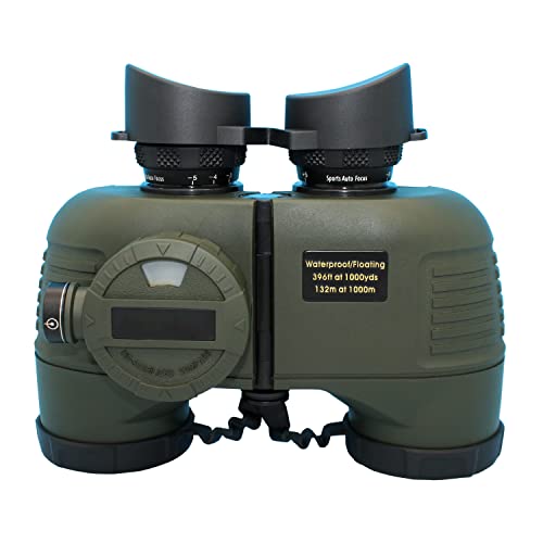 Binoculares militares HD 7x50 impermeables con brújula miniatura 1