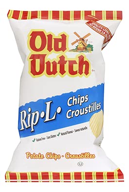 Old Dutch Rip-L Original Gluten Free Chips, 255g/9 oz.,Bag Imported from Canada