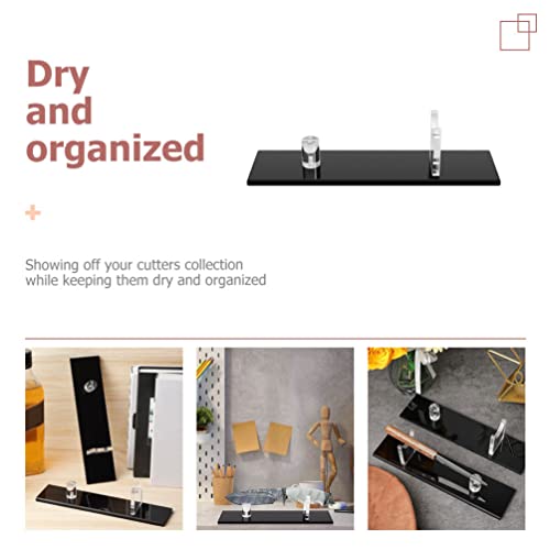 Fomiyes Acrylic Cutter Display Rack Single Knife Holder Transparent Cutter Storage Rack Cutter Displaying Stand For Home Shop Decor Acrylic Stands For Knife Display #TOP1
