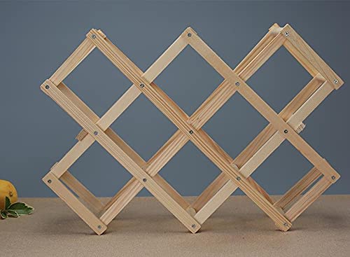 Botellero Vino Estante de vinos soporte de vino plegable estante de almacenamiento de vino de madera Botelleros Vinos (Color : 1)