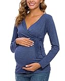 Photo Gallery love2mi donne maternità allattamento top manica lunga scollo a v carino premaman vestiti, blu navy, l Photo Gallery love2mi donne maternità allattamento top manica lunga scollo a v carino premaman vestiti, blu navy, l