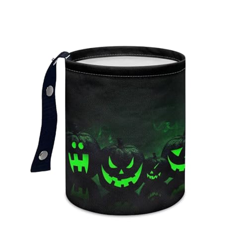 Image of Green Pumpkins Car Trash Can, Cute Car Trash Bag, Vehicle Trash Can, Multipurpose Trash Bag Hanging, Portable, Waterproof Storage Bag for Cars