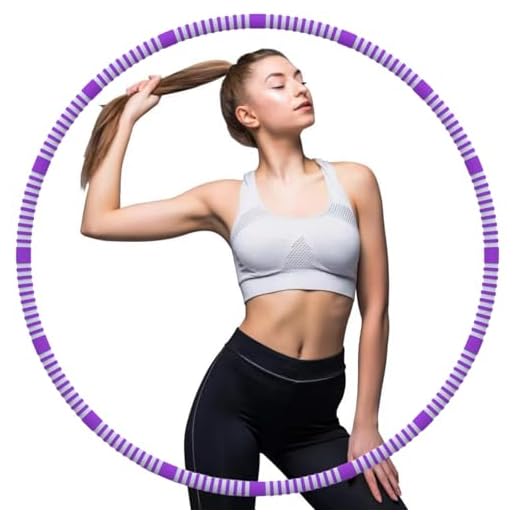 Shynova Hula Hoop Reifen Erwachsene: 0,9Kg Hoola Hullahub für Anfänger zum Abnehmen Sport Fitness Training Bauch Konturierung 8 Segmente Abnehmbarer Reorganisieren - Violett-Grau