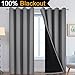 Yakamok 100% Blackout Curtains 84 Inches Long, 2 Thick Layers Heat and Full Light Blocking Soft Thermal Insulated Drapes for Bedroom(52