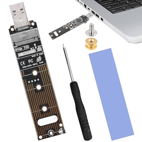 Leikurvo M.2 NVMe - Adaptador USB 3.2 Gen 2, 10 Gbps, para M Key/B+M Key SSD, UASP, 2242/2260/2280, plástico, color negro