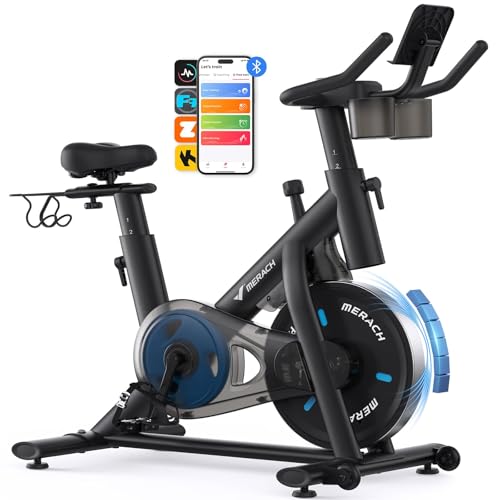 Vélo d&rsquo;Appartement pour la Maison – Vélo de Fitness d&rsquo;Intérieur Silencieux avec Résistance Réglable, Écran LCD, Siège Confortable, pour Entraînement Cardio, App Exclusive, Capacité Max 136KG