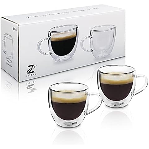 Zobel Espressotassen 80ml | 2er Set doppelwandige Espressogläser aus hochwertigem Borosilikat-Glas Cover
