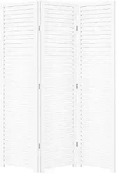 Biombo de Madeira MDF Dobrável – Divisória Elegante para Sala e Quarto(Branco)