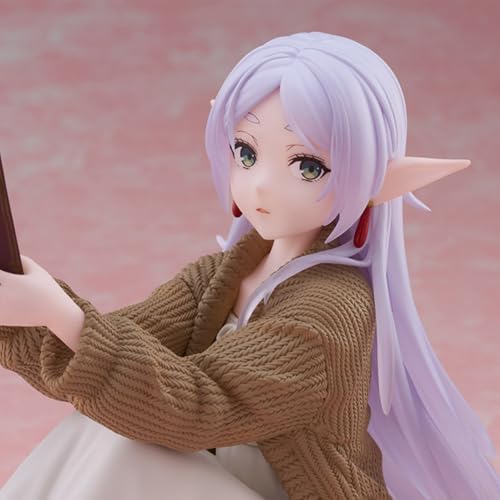 Image of LUNK Anime Frieren Action Figure,Frieren Manga Character Frieren Figurine Sitting Statue PVC Model Desktop Decoration Collectible Gifts,13cm /5.1in