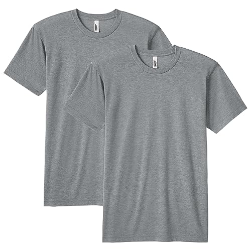 American Apparel Tri-Blend Track T-Shirt, Style Gtr401, 2-Pack, Gris athlétique (Lot de 2), Mixte