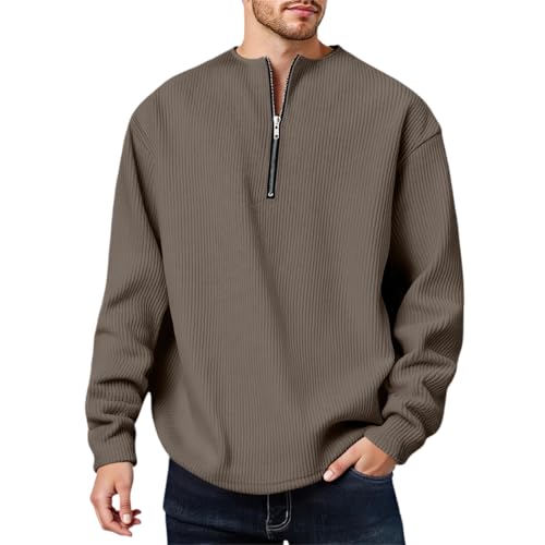 Polo d'hiver homme chaud pull texturé zippé pour éviter le froid tout en restant élégant