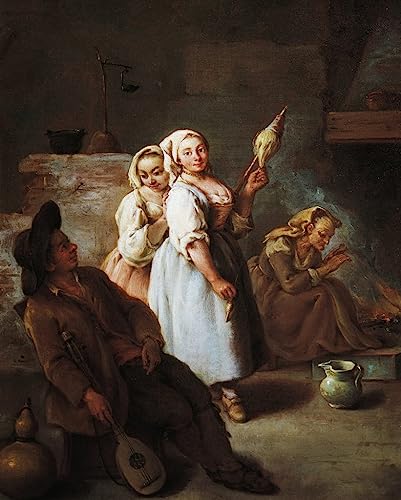 Pintura mural decorativa de Pietro Longhi en lienzo de alta calidad de 60x90cm