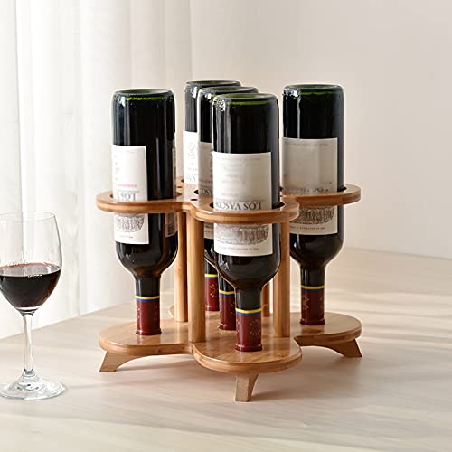 Rack de vin à vin bambou et support de bouteilles stable pour rangement de vins