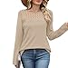 Women Blouses Dressy Casual Long Sleeve Shirts Lace Fall Tops Trendy Waffle Knit Fashion Clothing 2025 Khaki