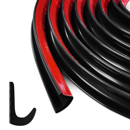 YushengTai Grondaia per Camper a Forma di J, Lunghezza 5 Metri, Gocciolatoio in gomma, Autoadesiva, Scarichi per Camper, Camion, Barche e Furgoni, Facile da Installare, Nero