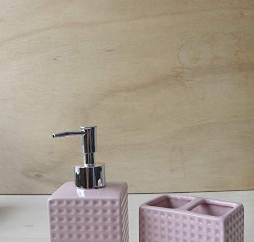 KIT DE BANHEIRO EM CERÂMICA COM 03 PEÇAS (Rosa)
