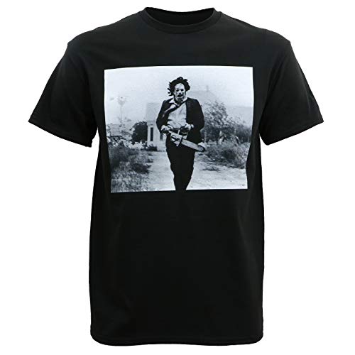 The Texas Chainsaw Massacre Men's Leatherface Running Grab T-Shirt (X-Large) Black