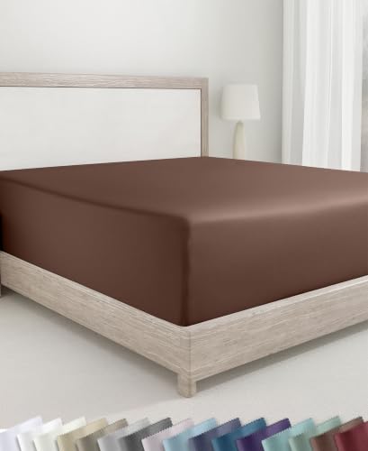 California Design Den Soft 100% Cotton Sateen Fitted Sheet Full