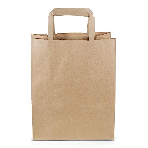 Sacs en papier kraft marron avec poignée Commerline x500 - 22+10x28 cm