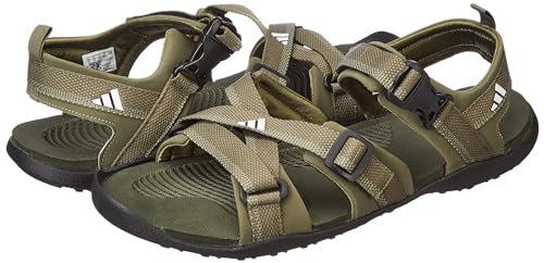 Image of Adidas Men NU GLADI M Synthetic Outdoor Sandal CBLACK /DOVGRY /BLIBLU | HPW45