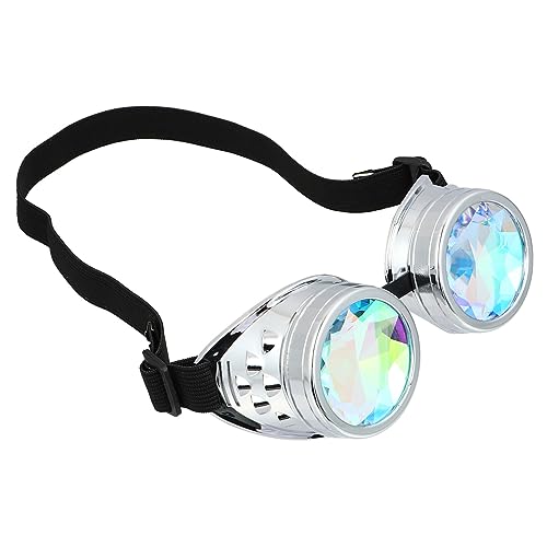 NOLITOY Steampunk Kaleidoscope Glasses Rave Led Rhinestone Goggles Accessories for Adults Boys and Girls