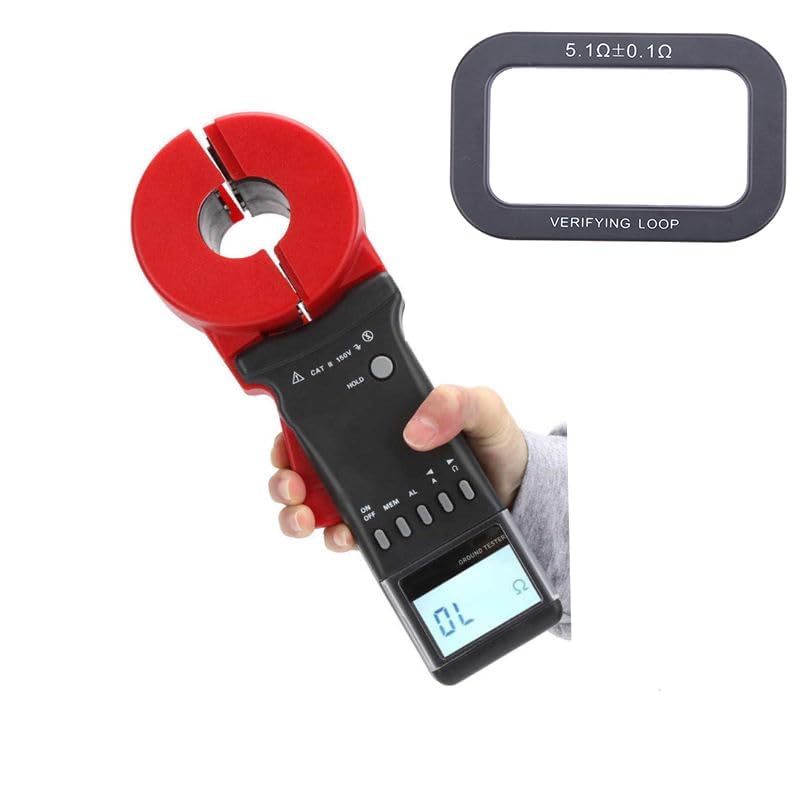 Digital Clamp Ground Earth Resistance Tester Meter Clamp-on Ground Earth Resistance Measurement with Resistance Range 0.01-1200Ω Current Range 0.00mA-20A