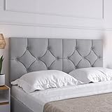 Cabeceira Estofada Luxo Casal Cama Classic 1.60 Queen (Cinza)