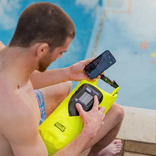 COMFY FLOATS Waterproof Dry Bag with Solar Bluetooth Speaker - 10L Roll Top Dry Sack Keeps Gear Dry for Men Women Kayaking, Beach, Rafting, Boating, Hiking, Camping and Fishing