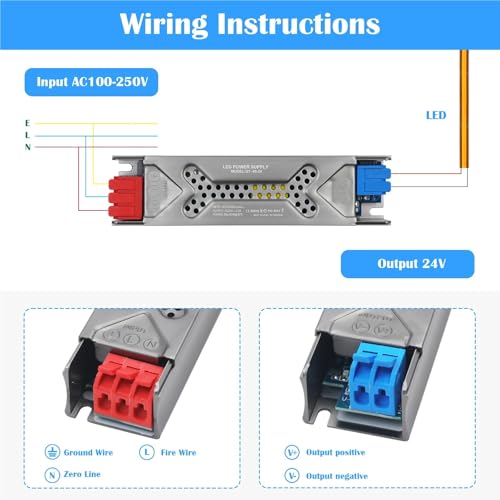 Transformateur LED 12V 400W driver alimentation AC 100V-250V muet