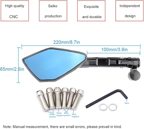 Espejos Retrovisores CNC para Kawasaki Z900 Z1000 Z800 Moto 8mm 10mm 6