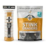 SneakERASERS 10 Pack & StinkERASERS 2 Pack Shoe Deodorizer Bags with Sneaker Cleaner Eraser Sponges, Activated Charcoal Odor Eliminator for Shoes & Boots, Reusable Shoe Smell Remover
