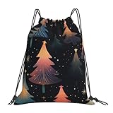 Árbol De Navidad Glaxy Colorido Mujer Hombre Bolsa De Deporte Con Cordón Mochilas Deportiva Impermeable Mochila Con Cordón Para Viaje Playa Baloncesto