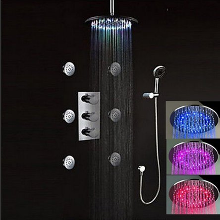 Valve thermostatique pour pomme de douche avec jets massants et bec verseur