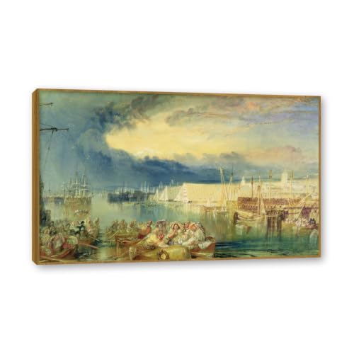 Reproduction d'Art Turner 50x80cm en Cadre Teck Élégant pour Salon
