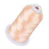 Simthread 5500Yds Embroidery Thread, 5000M High-Yardage 40WT 100% Polyester Thread – 170+ Vivid Colors, High-Speed Rated – Compatible with Brother, Singer, Janome & More - Light Peach S085