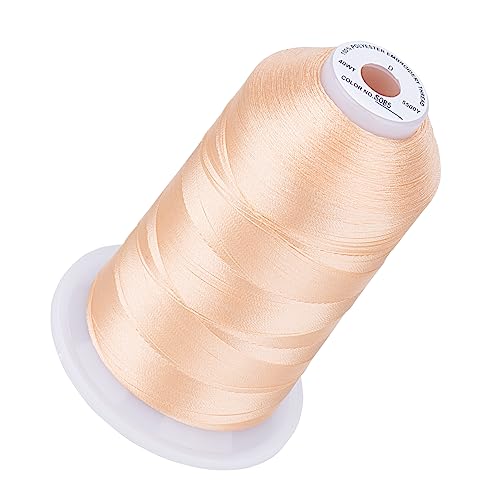 Image of Simthread Embroidery Machine Thread 5000M 40WT Polyester, Light Peach S085 | 5000M 40WT polyester thread feeds smoothly for home or commercial embroidery projects.