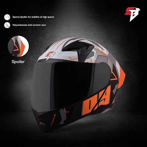Image of Steelbird SBA-20 09 ISI Certified Flip-Up Graphic Helmet for Men and Women with Inner Chrome Sun Shield