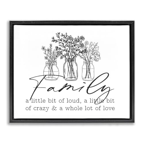 Image of 'Heartwarming Family Phrase Botanical Blossoms'| Floating Frame Canvas Art